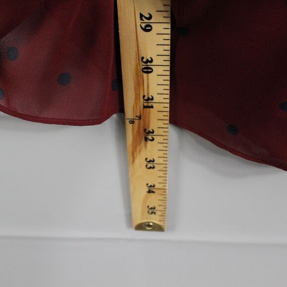 Sezane Burgundy Mini Dress with Black Polka Dots - Picture 12 of 14